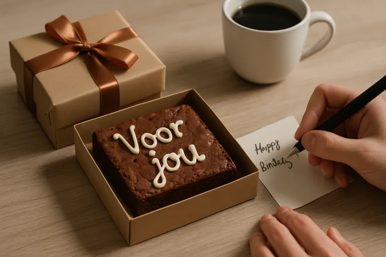 Het personaliseren van je browniecadeau